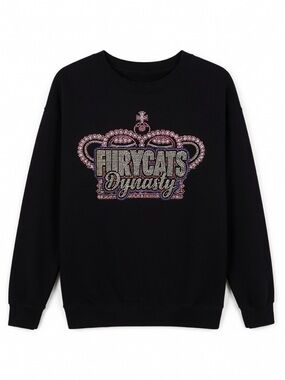 FURYCATS Dynasty Black Crystal Logo Sweatshirt